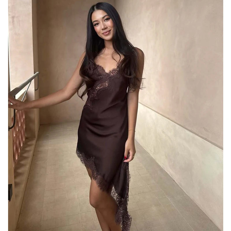 Vestido Satinado Sensual Midnight Elegance