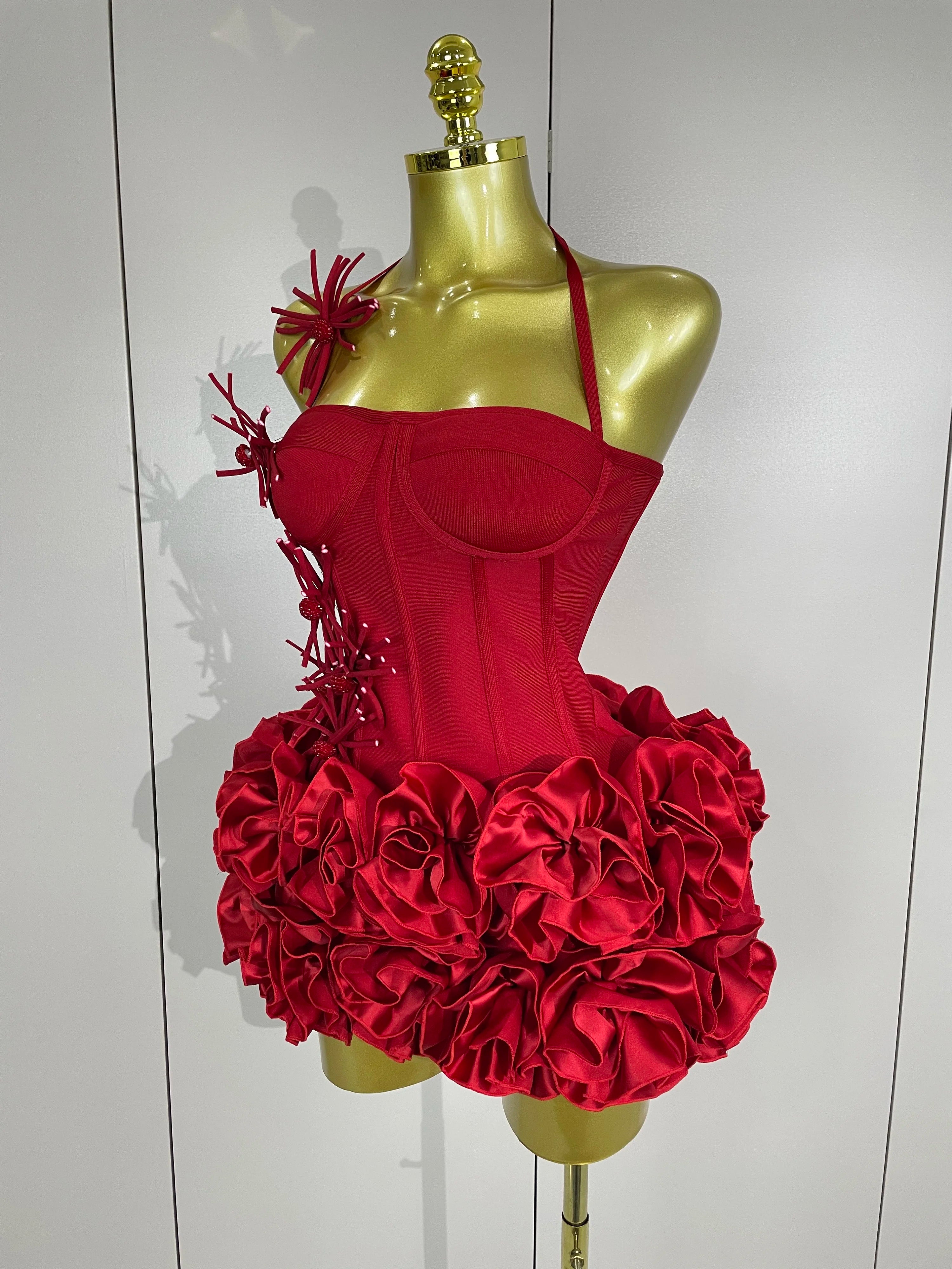 Women Sexy Halter Prom Gown Celebrity Club Two Piece