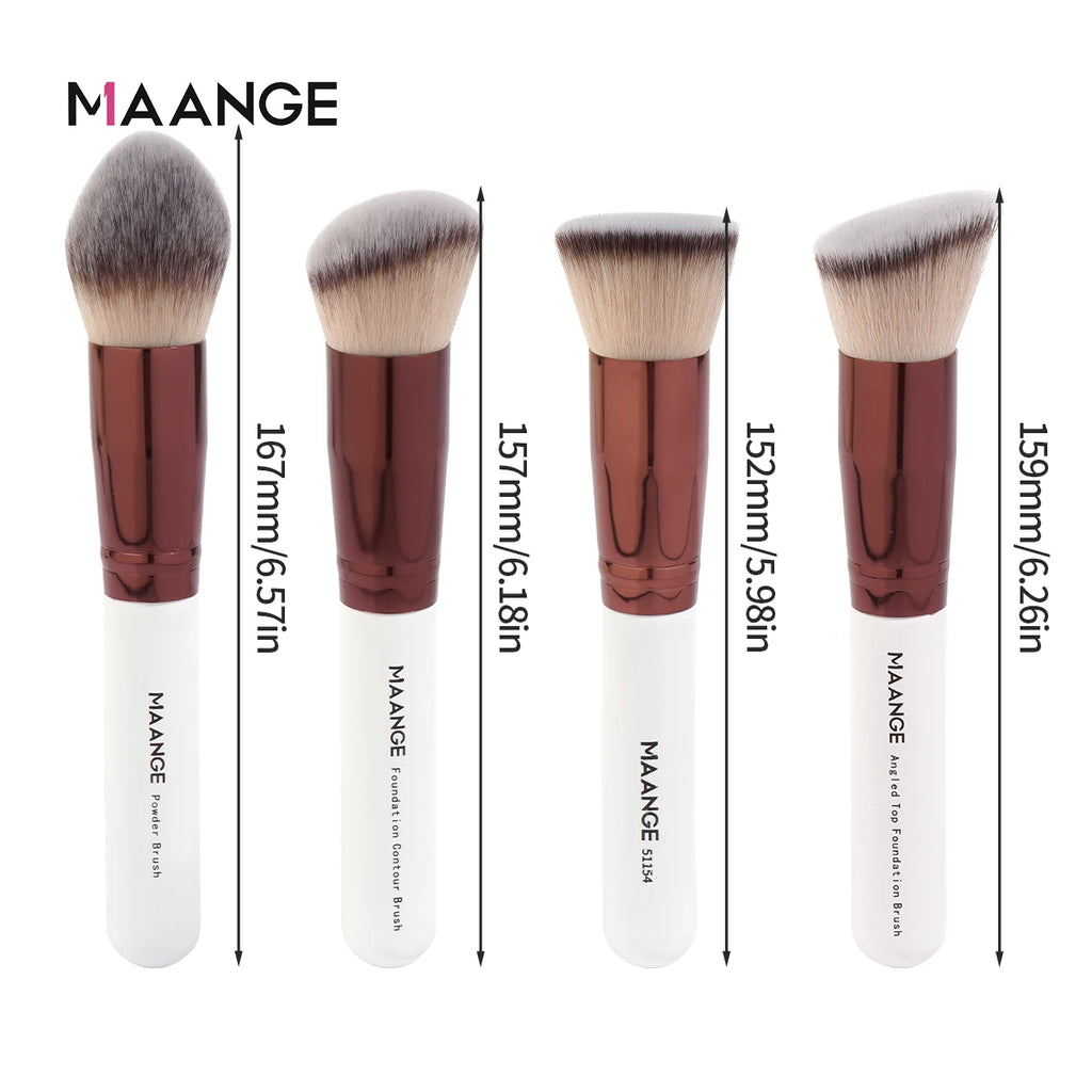 4Pcs Makeup Brushes with Case Foundation Concealer Powder