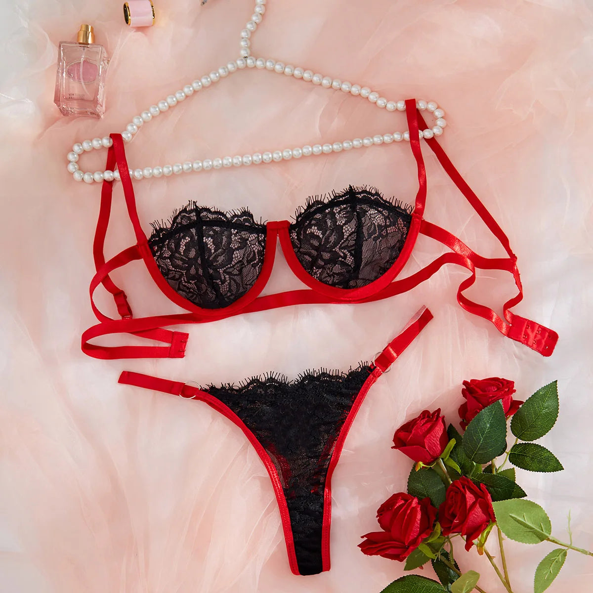 Conjunto Passion Rouge Lace