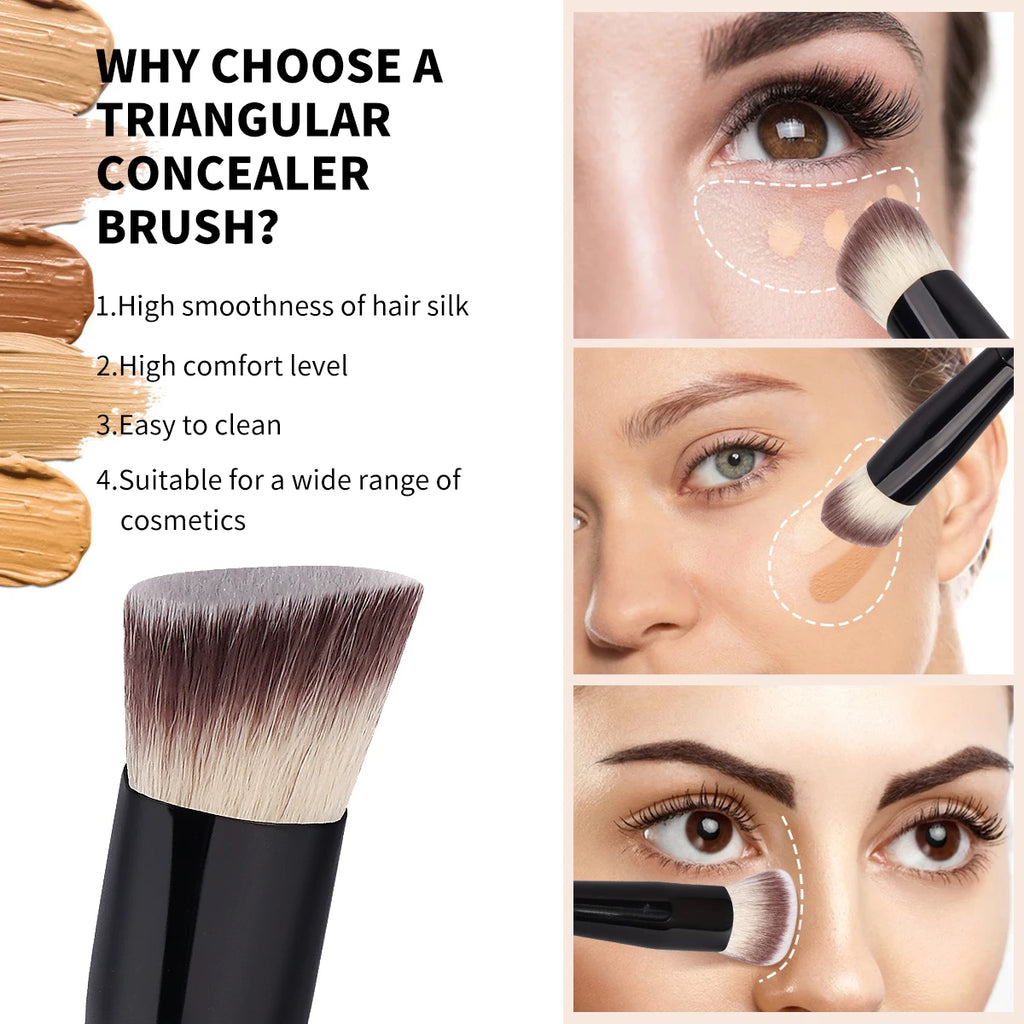 MAANGE 2PCS Flawless Makeup Brush Flat/Angle Foundation