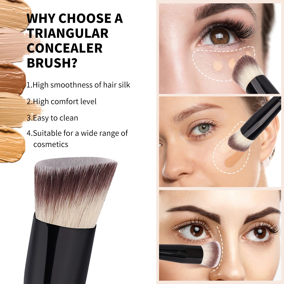 MAANGE 2PCS Flawless Makeup Brush Flat/Angle Foundation