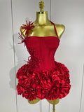 Women Sexy Halter Prom Gown Celebrity Club Two Piece