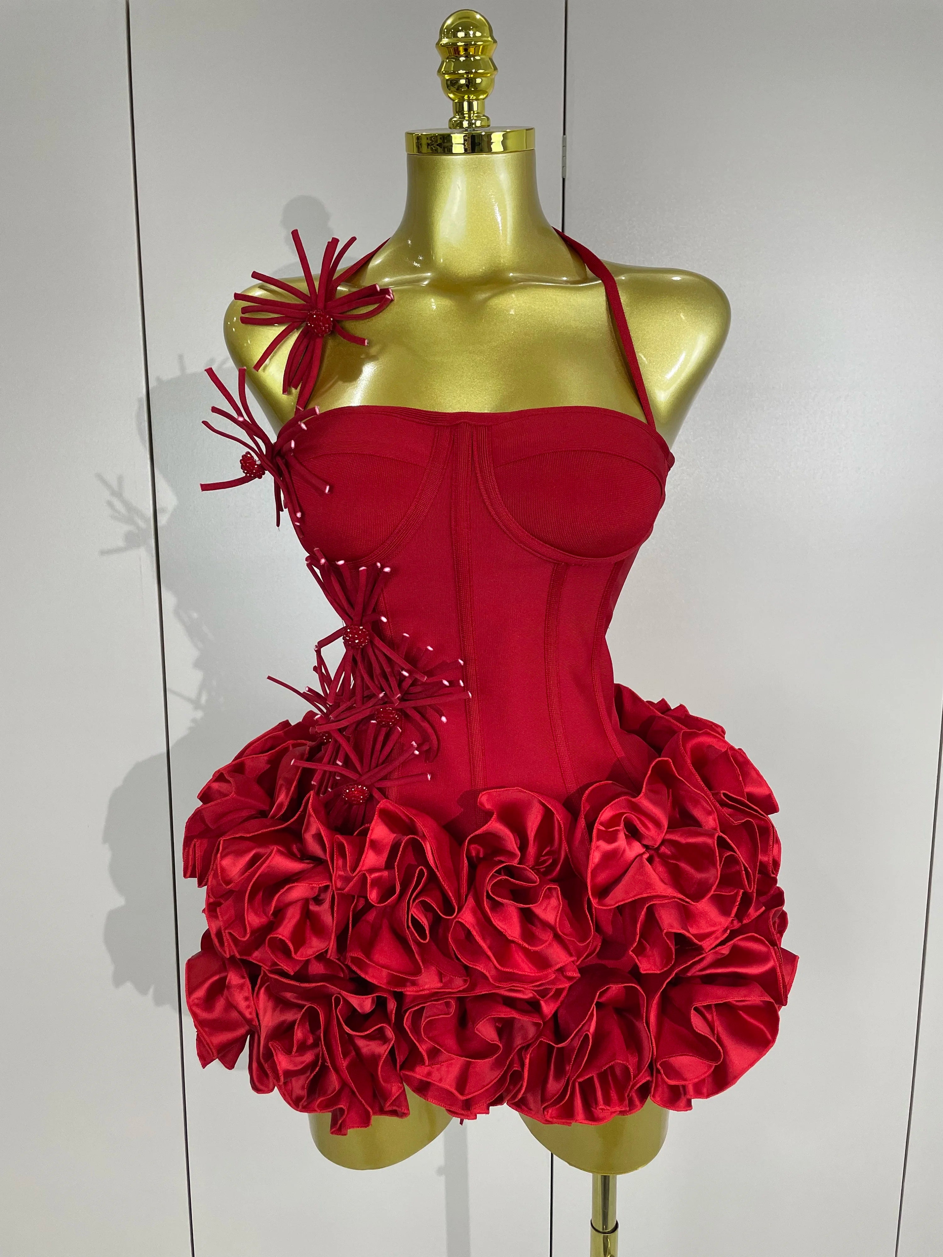 Women Sexy Halter Prom Gown Celebrity Club Two Piece
