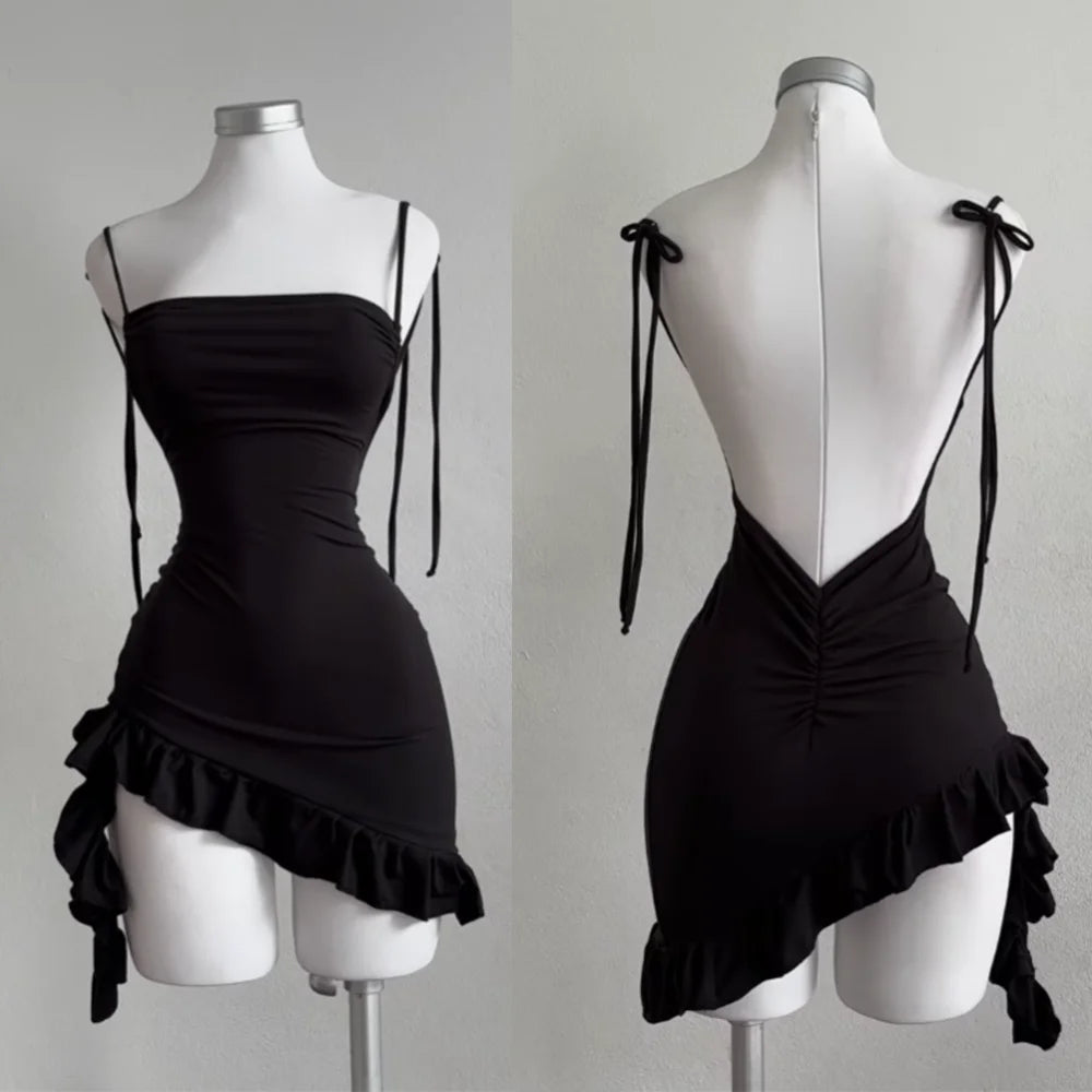Vestido Mini Elegance Backless Noir