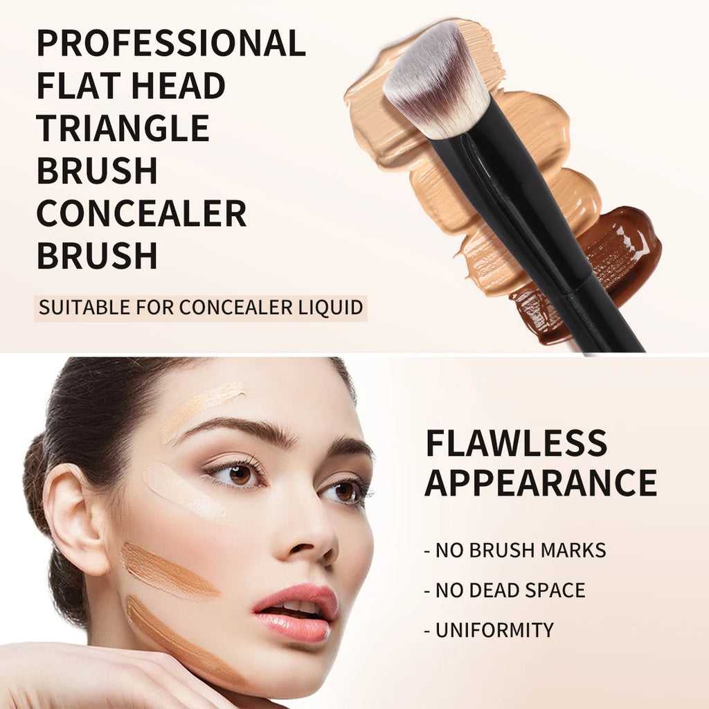 MAANGE 2PCS Flawless Makeup Brush Flat/Angle Foundation